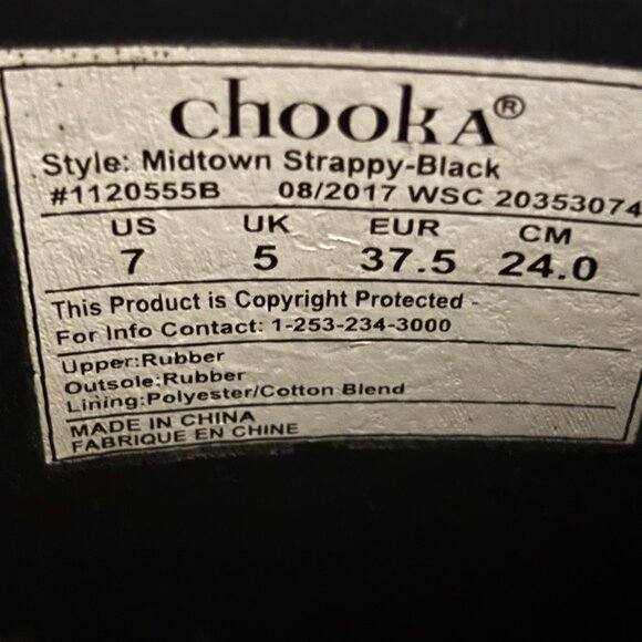 Chooka Midtown Strappy Black Rain Boots Ankle Boots - Picture 6 of 8